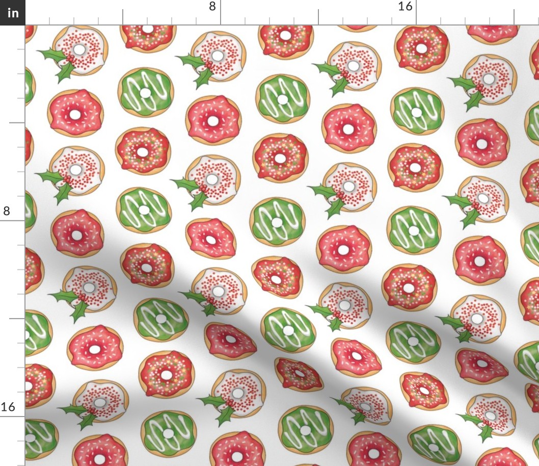 Christmas Donuts Red and Green - 2 inch