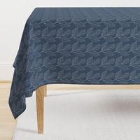 Leaves, white on navy blue