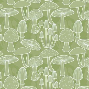 Mushrooms - Olive Green