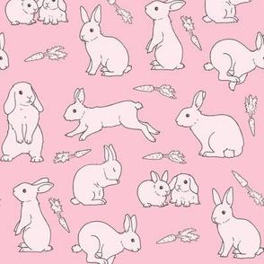 Rabbits Monochrome pink