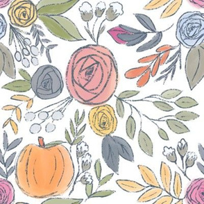 Pumpkin Spice Fall Florals 