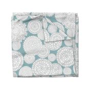 Delightful Doilies - Feminine Lace Aqua & Grey