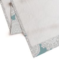 Delightful Doilies - Feminine Lace Aqua & Grey