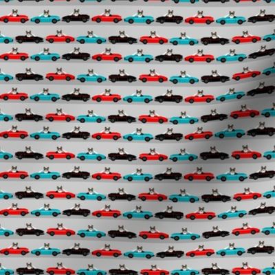 SMALL - corgi sports car fabric funny corgi fabric