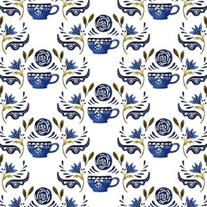 Watercolor Blue Tea Cup