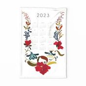 2023 Tea towel calendar - Folk Art Embroidery
