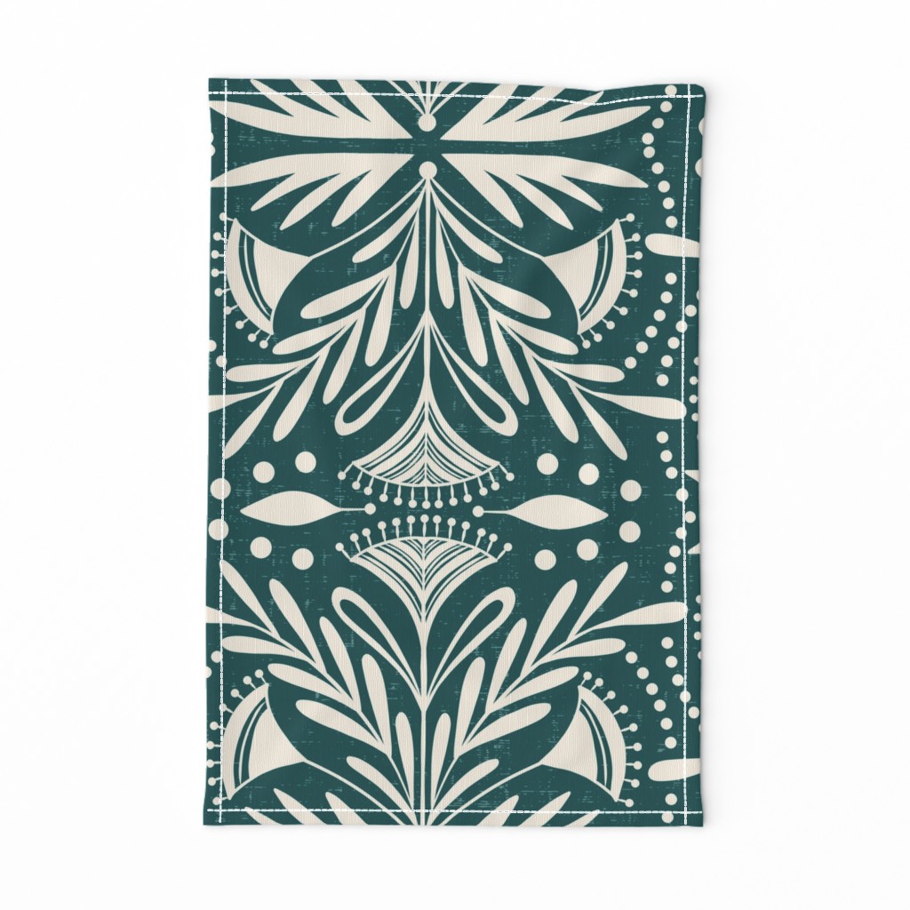 Lenox - Damask Dark Teal Jumbo Scale