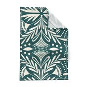 Lenox - Damask Dark Teal Jumbo Scale