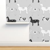 Black And White Llama Pattern