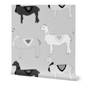 Black And White Llama Pattern