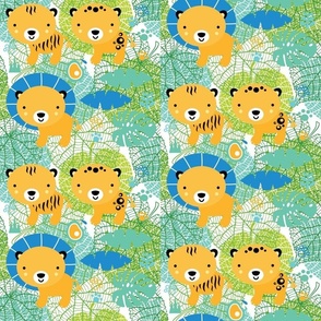 Lions and Tigers on Lacey Leaves