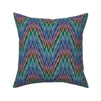 Bargello Flame Stitch in Purple Teal and Orange with Black