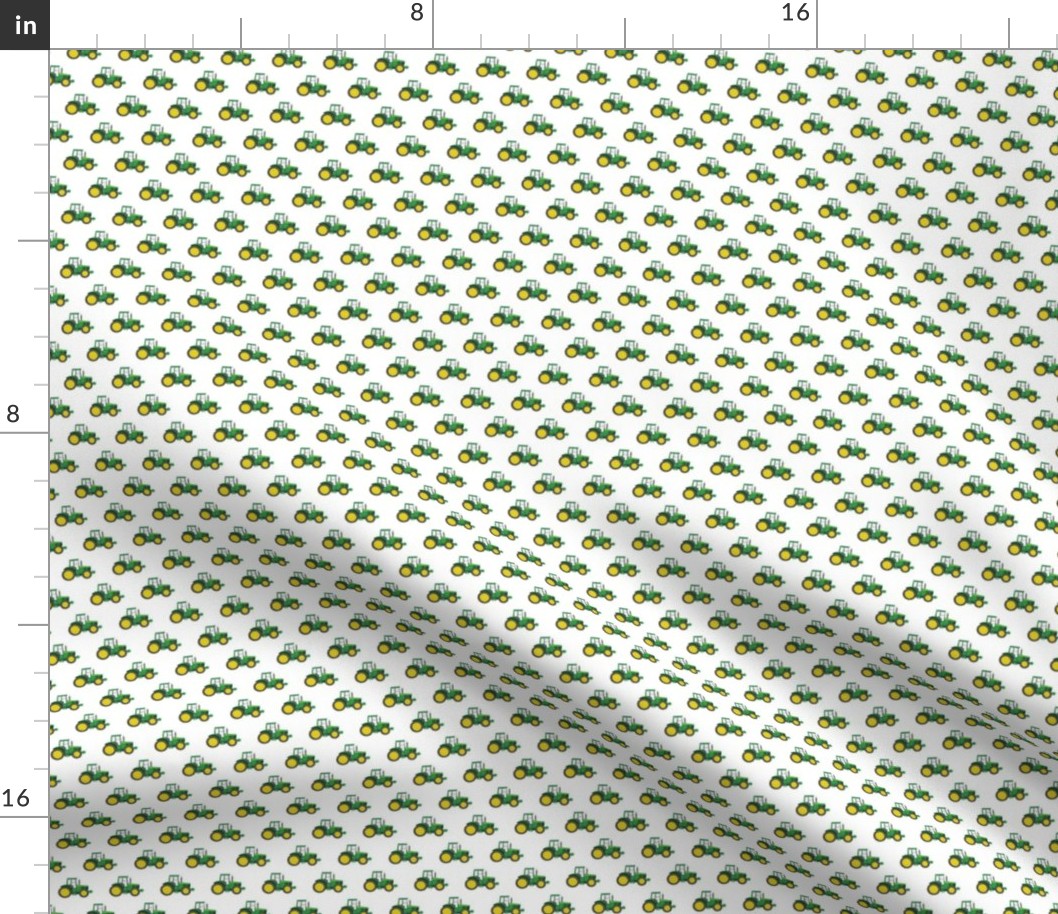 (micro scale) green tractors - farming fabric C18BS