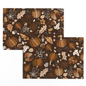 Fall Fruits on Chocolate Brown