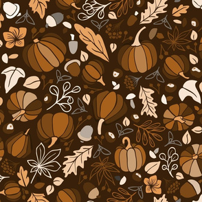 Fall Fruits on Chocolate Brown