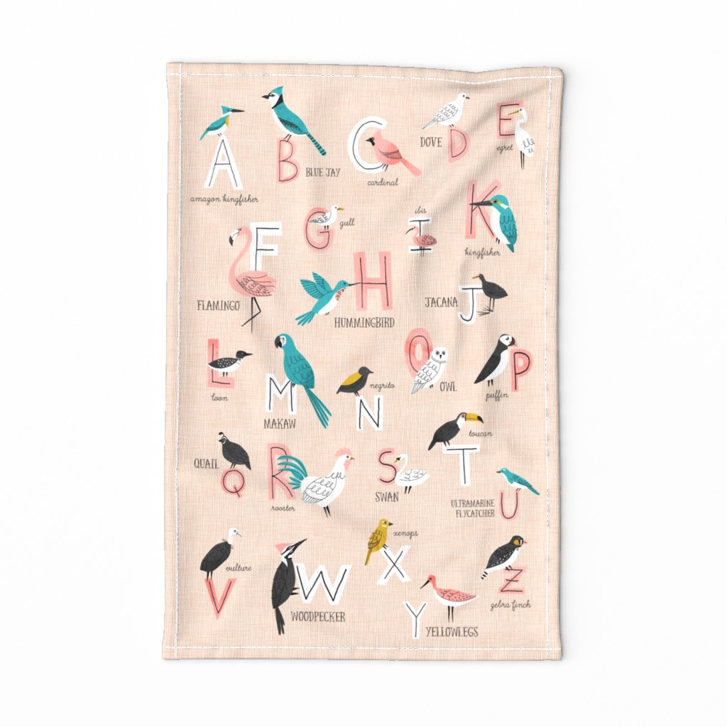 Bird Alphabet Tea towel
