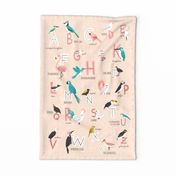 Bird Alphabet Tea towel