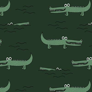 Little sweet crocodile baby alligator jungle love zoo illustration gender neutral green winter