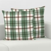 green and brown plaid watercolor