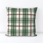 green and brown plaid watercolor