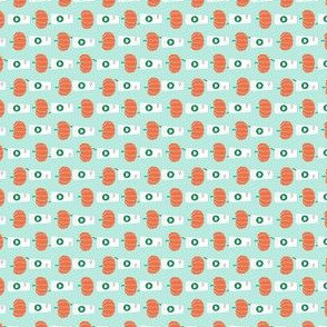 MICRO print pumpkin spice latte fabric - mint