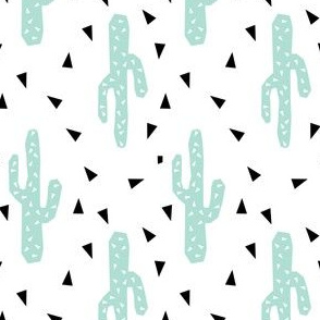 cactus mint tri triangle trendy design for minimal kids baby desert southwest