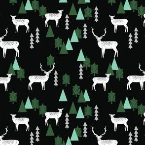 SMALL - Reindeer Geo Forest - Black by Andrea Lauren