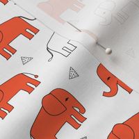 elephant fabric - orange scattered orange elephants baby nursery cute design