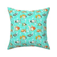 Goldfish (Small print teal)