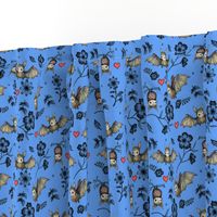 Bats and Hearts (Small print blue)