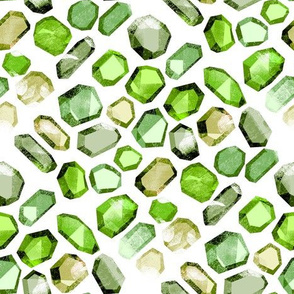 crystal gemstone fabric - stones, gems, gemstones, crystals, - green