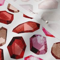 crystal gemstone fabric - stones, gems, gemstones, crystals, - reds and pinks