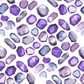 crystal gemstone fabric - stones, gems, gemstones, crystals, - purples