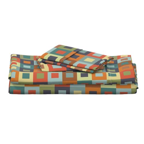 Square In Square - Earthtones - Wholecloth Quilt,  Cheater Quilt - Solid Colors