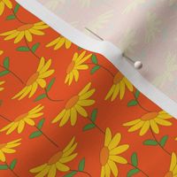 Modern Orange and Yellow Flower Print