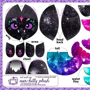 Cut and Sew Galaxy Mer-kitty Plush Black