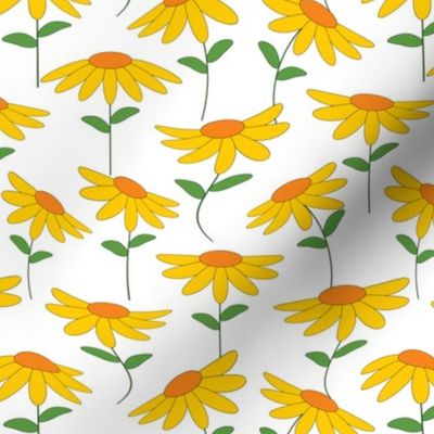 Modern Yellow Flower Print