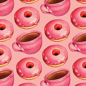 Coffee & Strawberry Donuts - Pink