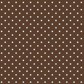 Dark Chocolate Brown Polka Dot Print // Very Very Small Scale - 650 DPI