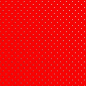 Micro White Polka Dot on Red