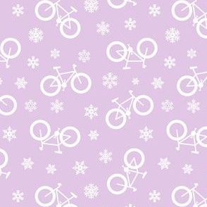 fat tire bikes - white on purple - winter sports