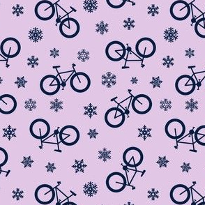 fat tire bikes - navy on purple - winter sports