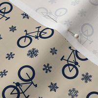 fat tire bikes - navy on tan - winter sports