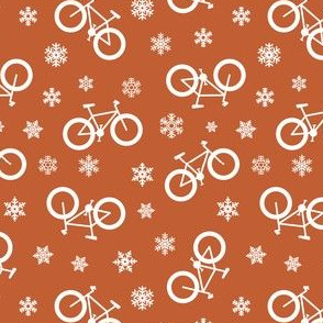 fat tire bikes - white on burnt orange - winter sports