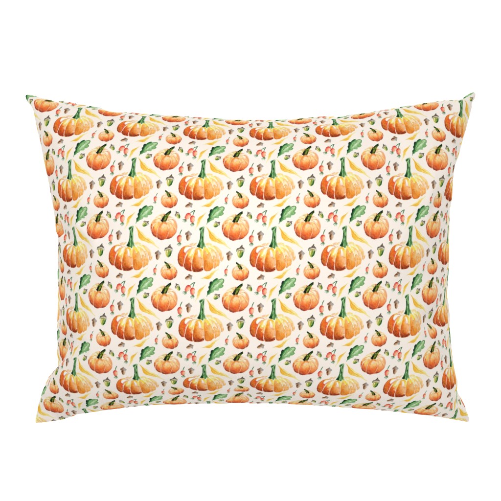 pumpkin watercolor pattern on white