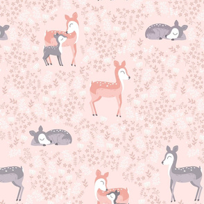 Floral Deer - peach