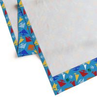 Kid's Wild Regatta, Sailboats on Blue