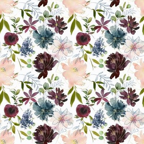 8" Winter Whisper Florals // Lilac White