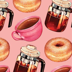 Coffee Donuts & Percolator - Pink