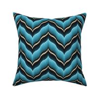 Bargello Curved Chevrons in Turquoise and Teal